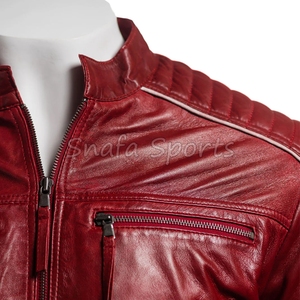 Top Trending Full Sleeve Factory Made Solid Pattern Press Button Cuffs 2026 Best Sheepskin Leather <b>Jacket</b> - Product Image 5