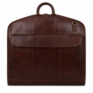 Porte-costume en cuir véritable artisanal avec logo personnalisé, sac de transport robuste de luxe pour costumes, protection de voyage LSC-0048 avec boucle - Product Image 1
