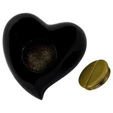 Urne funéraire noire en forme de cœur pour animaux de compagnie, avec empreinte de patte, urne souvenir décorative pour cendres d'animaux, modèle cœur, vente chaude - Product Image 2