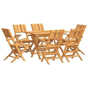 Juego de Comedor de Jardín de Madera de Teca Sólida, Diseño Plegable Estándar - Product Image 2