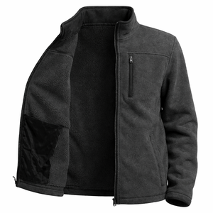 <b>Men</b>’s Outdoor Fleece <b>Jacket</b> Warm Lightweight Stand Collar Design <b>Men</b>’s <b>Thermal</b> Fleece <b>Jacket</b> Softshell Full Zip Winter Wear - Product Image 3