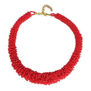 New Design Customizable Fashion 55 cm Round Tribal Coral Beaded Fashion Jewelry Women's Wear Necklace at Lowest Price