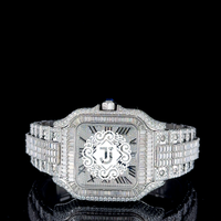 Montre de luxe Hip Hop à forte demande, en acier inoxydable, entièrement sertie de moissanite, mouvement mécanique ETA, étanche, analogique, de fabrication usine