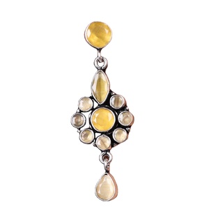 Envío Rápido, Pendientes Colgantes con Diseño de Flor de Ónix Plateado Oxidado |   Joyería de Moda Étnica India |   Proveedor Mayorista y Revendedor - Product Image 3