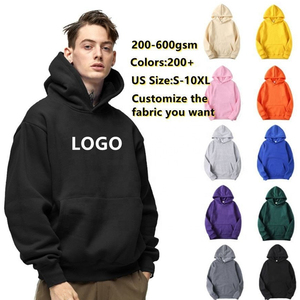 Sweat à capuche en tissu polaire, séchage rapide, respirant, uni, streetwear décontracté, logo personnalisé, coupe oversize - Product Image 2