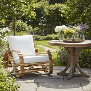 Chaises de salle à manger en rotin naturel, chaise de salle à manger en rotin tissé à la main, structure en bois massif, meubles modernes pour la cuisine et la salle à manger - Product Image 1