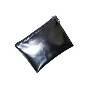 Mini pochette en cuir noir pour organisateur de cosmétiques Solution de rangement élégante pour kits de maquillage - Product Image 1
