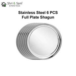 Platos y platos de acero inoxidable Shagun de 6 piezas - Product Image 3