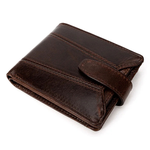 Genuine Leather <b>Men's</b> <b>Wallet</b> Handmade Vintage Fold Closure Short Style Daily Use Brown Color - Product Image 1