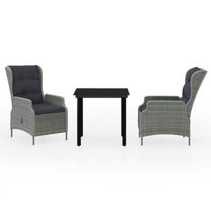 Juego de comedor y Jardín de 3 piezas gris claro - Product Image 2