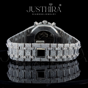 Reloj de Lujo con Diamantes de Moissanita y Cuarzo, Estilo Moderno y Elegante, de Buena Calidad, Estilo Hip Hop Urbano, Disponible en Grandes Cantidades, India - Product Image 5