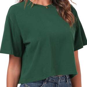 T-shirt court oversize pour femme en coton 100% avec logo personnalisé, coupe décontractée, idéal pour l'été – Vente en gros, fabrication OEM - Product Image 4