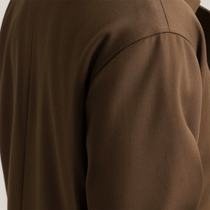 Men's Brown Cotton Shirt <b>Jacket</b> Regular Fit Turn-down Collar Single Breasted Casual Autumn Wear - Product Image 5