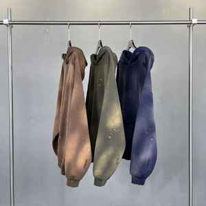 เสื้อฮู้ดดี้ผู้ชายสีดำฟอก ผ้าฟลีซหนานุ่ม เป็นมิตรกับสิ่งแวดล้อม ทรงปกติ สไตล์สตรีทแวร์ มีกระเป๋าหน้า แขนยาว - Product Image 6