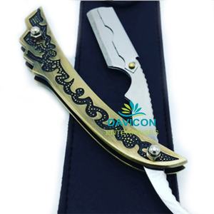 มีดโกนหนวดพับได้ขอบตรงดีไซน์ใหม่มีดสแตนเลสเคลือบอย่างสวยงาม - Product Image 4