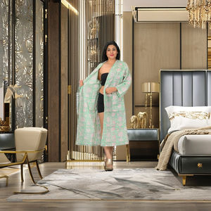 Peignoir 100% Coton Indien à Motifs Floraux, Fait Main, Kimono en Coton, Robe de Bain, Robe de Nuit, Taille Unique, Peignoir Long - Product Image 2