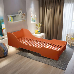 Cama Infantil Convertible Naranja de Madera Contrachapada de Pino Americano, Diseño Duradero y Seguro para Habitaciones Infantiles y Áreas de Juego - Product Image 4