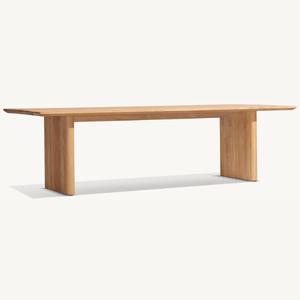 Table rectangulaire en teck au style moderne et épuré, idéale pour l'extérieur, robuste et durable - Product Image 2