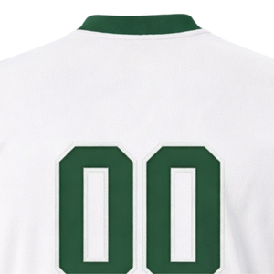 Uniforme de Softbol Personalizado con Sublimación Completa, Color Blanco y Verde, Cuello con Botones, Diseño Atlético con Número en la Espalda - Product Image 6