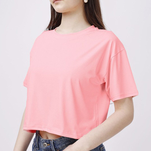 Camiseta Deportiva de Manga Corta para Mujer, con Logotipo Personalizado, para Correr al Aire Libre, de Algodón, Informal, Holgada, para Yoga - Product Image 4