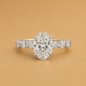 3CT Oval Lab Grown Diamond Women's Engagement <b>Ring</b> Set Hidden Halo Oval Side Stones 14K White Gold E Color VVS2 IGI Certified - Product Image 2