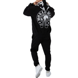 Sudadera con Capucha y Pantalones Deportivos de Forro Polar Térmico para Hombre, Diseño OEM, Algodón/Poliéster, Color Negro, Ecológicos, Manga Larga, Casuales - Product Image 3