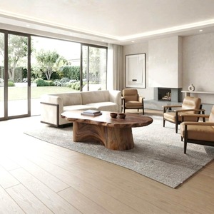 Table basse en bois massif avec tiroir Table centrale en bois sculptural à bord vivant faite à la main en bois naturel Table de déclaration décor à la maison - Product Image 4