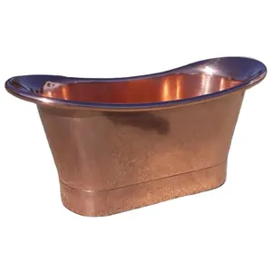 Direto Fábrica Alta Qualidade Floor Stand Cobre Banheira Banheira Antique Hammered Copper Bathtub Fabricante Na Índia