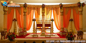 Scène de mariage indien en plein air, décoration de scène de mariage musulman traditionnel, décor de scène Walima, thème de jardin extérieur, scène de mariage - Product Image 3