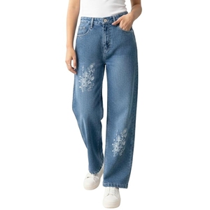 Women’s Summer Wide Leg Denim <b>Jeans</b> High Waist Straight Fit Casual Pants for Office, Vacation & Everyday Wear - Product Image 1