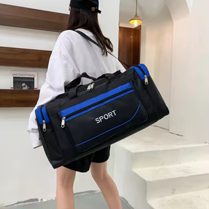 Customized Men's PU <b>Leather</b> Luxury Bucket Tote Gym <b>Bag</b> Mature Portable Sports Fitness Duffel Zipper Waterproof Outdoor Luggage - Product Image 4