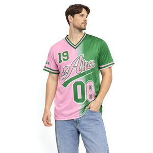 <b>Mens</b> Custom Baseball Jersey V Neck Sports <b>Shirt</b> Sublimation Print Team Uniform Breathable Athletic Trendy Tee - Product Image 1