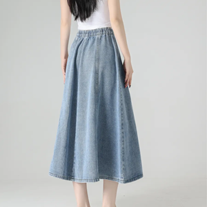 Women Lace Midi <b>Skirt</b> High Waist Layered Flowy Elegant Party Fashion - Product Image 3