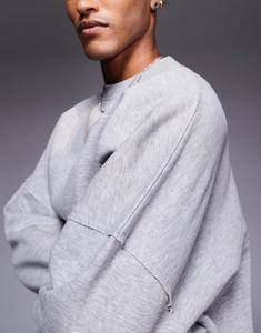 Sweat-shirt épais à épaules tombantes style urbain tendance, avec logo imprimé et brodé, à manches longues, pour homme, idéal pour le sport et l'exercice - Product Image 3