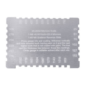 Peignes à film humide pour mesure de l'épaisseur de revêtement de peinture, 25~2032 µm (microns) / 1~80 mil, double échelle, style rectangulaire - Product Image 4