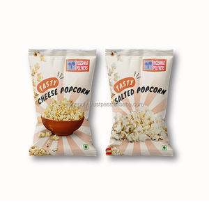 Sachets en plastique multicolores de qualité supérieure, de qualité alimentaire, à fermeture centrale, imprimés en héliogravure pour l'emballage de pop-corn, pour acheteurs en gros - Product Image 1