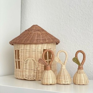 Vente en gros de hochets pour bébés en bois de rotin secoueur de cloche à main pour bébés ensembles de paquets de hochet de dentition en rotin - Product Image 6