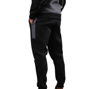Mens Black Crew Neck Tracksuit Casual <b>Athletic</b> Gymwear Sweatshirt and Jogger Set Winter Sports Activewear Streetwear Comfortable - Product Image 3