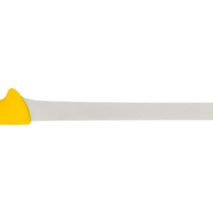 Couteaux à découper longs à manche jaune avec lame étroite droite argentée, poignée incurvée et protège-doigts pour la découpe de viande et l'utilisation en cuisine - Product Image 3