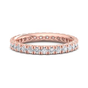 Anillo de Eternidad de Diamantes Cultivados en Laboratorio con Corte Brillante en Oro Rosa de Lujo, Apilable, para Novia, Boda, con Alto Brillo, Certificado IGI, a la Moda - Product Image 2