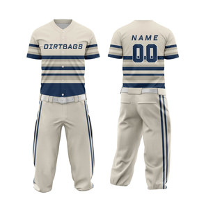 Conjunto de Uniforme de Béisbol Dirtbags para Hombre, Camiseta de Manga Corta a Rayas y Pantalones, Transpirable, de Poliéster, para Todas las Temporadas, Corte Regular - Product Image 2