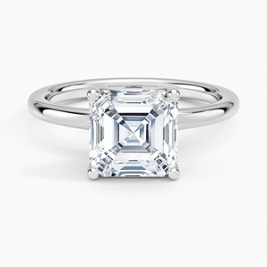 Anillo BOJ 076 con Corte Asscher, Plata 925, Halo de Diamantes, Anillo Solitario con Piedra de 2ct, Color D, VVS1, Moissanita, Certificado GRA, Precio Bajo - Product Image 1