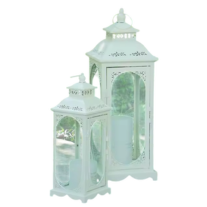 Farol de Hierro Blanco de Diseño con Recortes Florales para Decoración del Hogar, Portavelas Duradero, Centro de Mesa, Farol de Diseño Moderno - Product Image 5