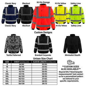 Chaqueta de Seguridad Tipo Bomber Naranja de Alta Visibilidad con Tiras Reflectantes – Chaqueta de Trabajo Resistente a la Intemperie - Product Image 2