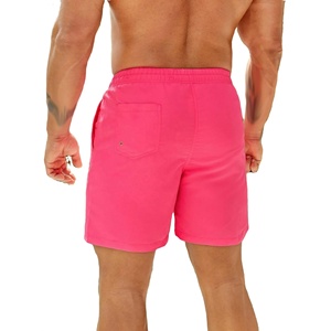 Shorts de bain pour hommes personnalisés à séchage rapide, taille mi-haute avec cordon de serrage, décontractés, 100 % polyester, pour l'été et la plage - Product Image 2