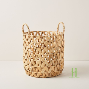 NEW DESIGN Eco-Friendly Seagrass Storage <b>Basket</b> with Handles Handmade Woven <b>Basket</b> Organizer Home Living Room <b>Laundry</b> Storage - Product Image 3
