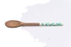 Cuchara de madera hecha a mano con mango de resina, cuchara de cocina con mango con incrustaciones de resina - Product Image 2