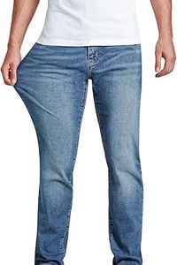 กางเกงยีนส์เดนิมทรงตรงเอวกลางสำหรับผู้ชาย คุณภาพสูง น้ำหนักเบา รุ่นใหม่ ป้องกันรอยยับ พร้อมเชือกผูก ปรับได้ เหมาะสำหรับฤดูหนาว ทรงปกติ - Product Image 3