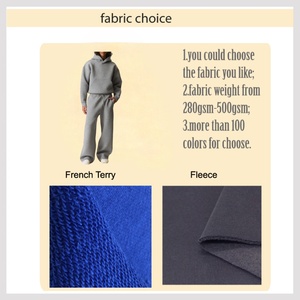 Custom Luxury Branded <b>Men</b> <b>Pullover</b> Hoodie Set High Quality 100% Cotton Sweatshirt Set Collar Oversized Tracksuits Streetwear - Product Image 3