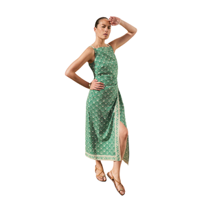 Vestido Midi Floral para Mujer, Vestido Midi Informal con Mangas Abullonadas - Product Image 2